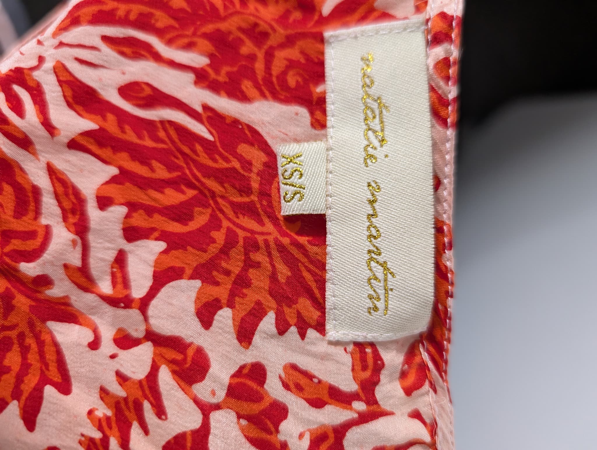 Natalie Martin Silk Floral Maxi Dress Sunset Orange XS/S — photo 5 of 6