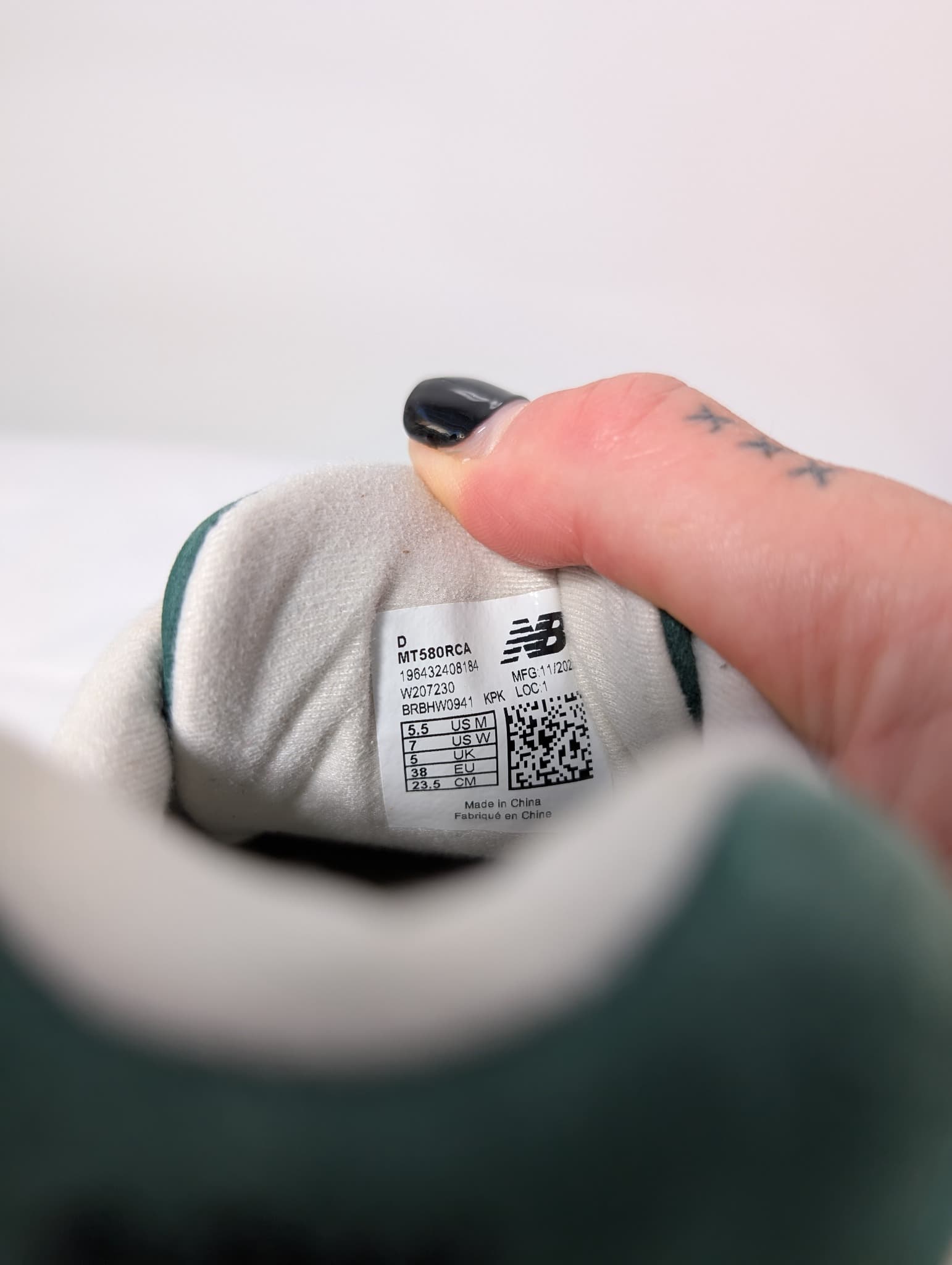New Balance 580 Sneakers White Green Unisex US 5.5 — photo 6 of 9