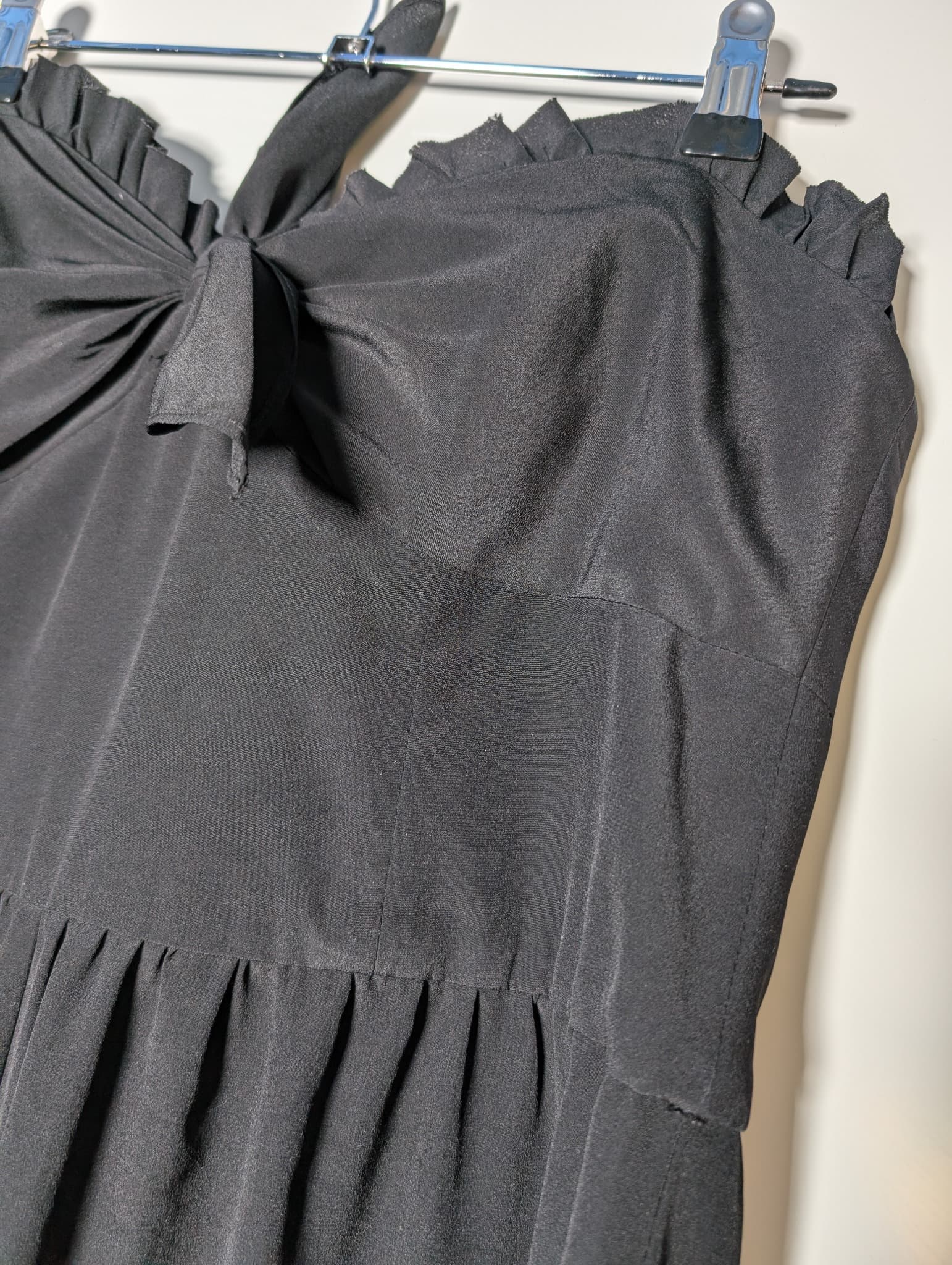 Nicola Finetti Sleeveless Ruffle-Trim Tie-Front Jumpsuit Black Size 14 — photo 2 of 7