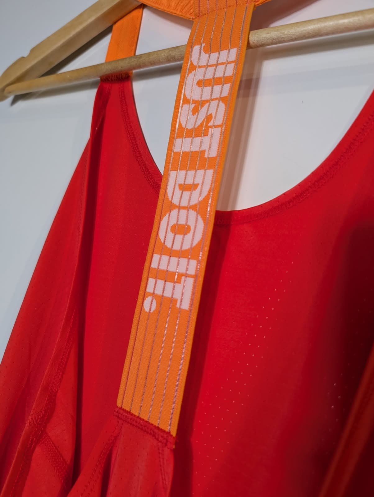 Nike Dri-FIT Racerback Tank Top - Orange/Red Logo Elastic Strap — photo 5 of 9