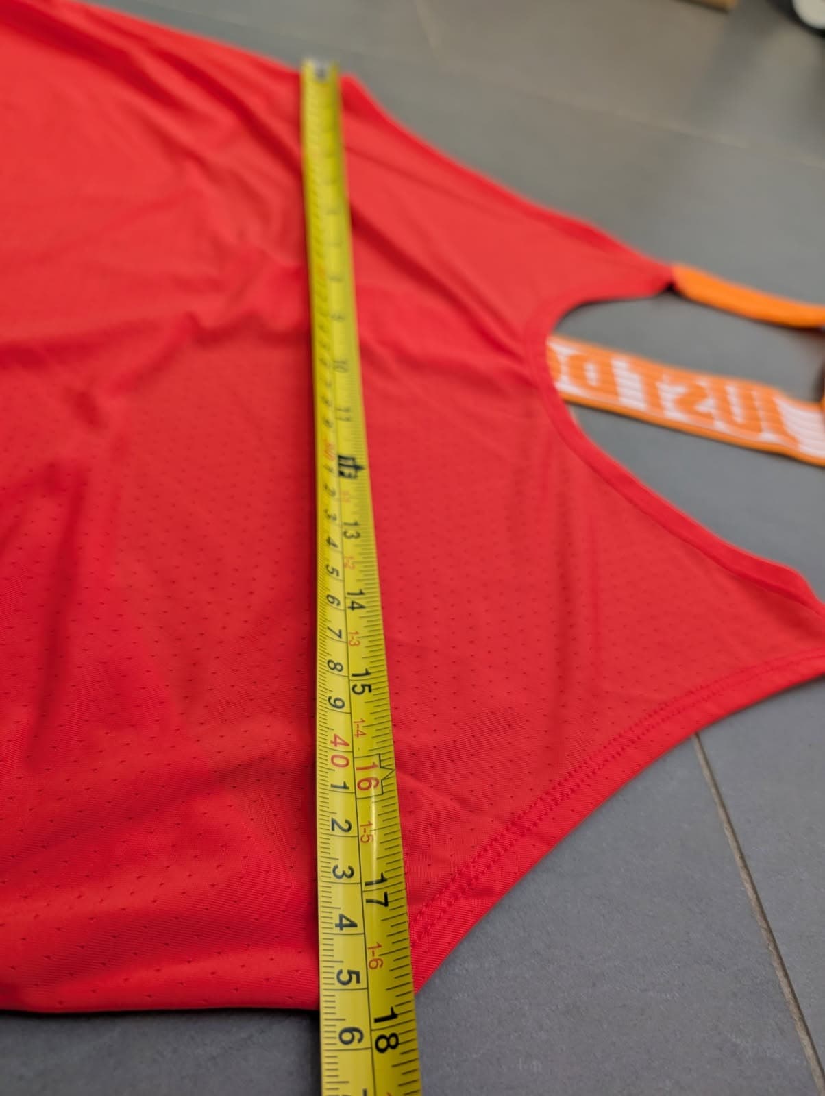Nike Dri-FIT Racerback Tank Top - Orange/Red Logo Elastic Strap — photo 6 of 9