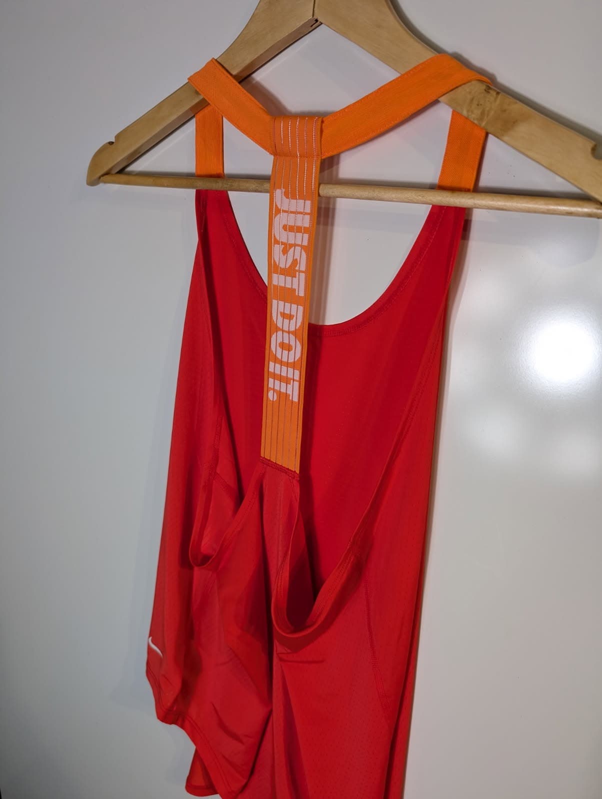Nike Dri-FIT Racerback Tank Top - Orange/Red Logo Elastic Strap — photo 7 of 9