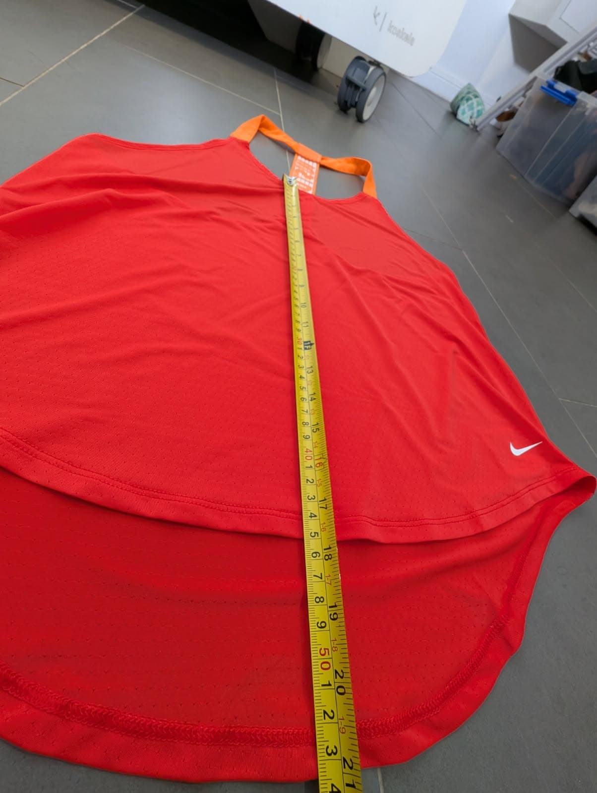 Nike Dri-FIT Racerback Tank Top - Orange/Red Logo Elastic Strap — photo 8 of 9