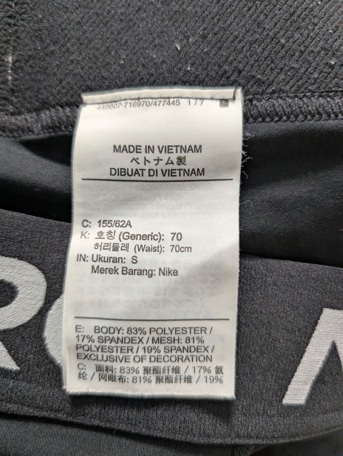 Nike Pro Women's Training Leggings Black Mid-Rise Size S — photo 7 of 7