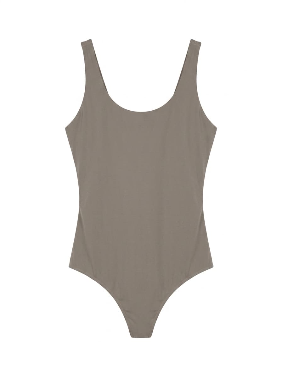 Nimble Activewear Scoop Neck Bodysuit Taupe Size M — photo 1 of 5
