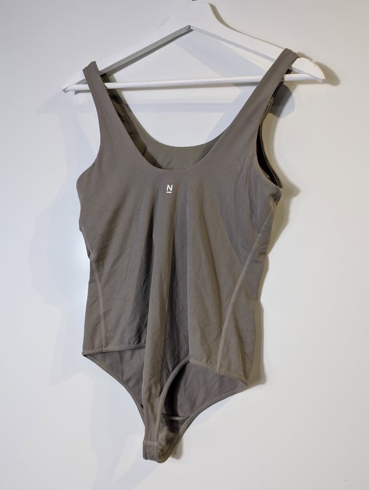 Nimble Activewear Scoop Neck Bodysuit Taupe Size M — photo 3 of 5