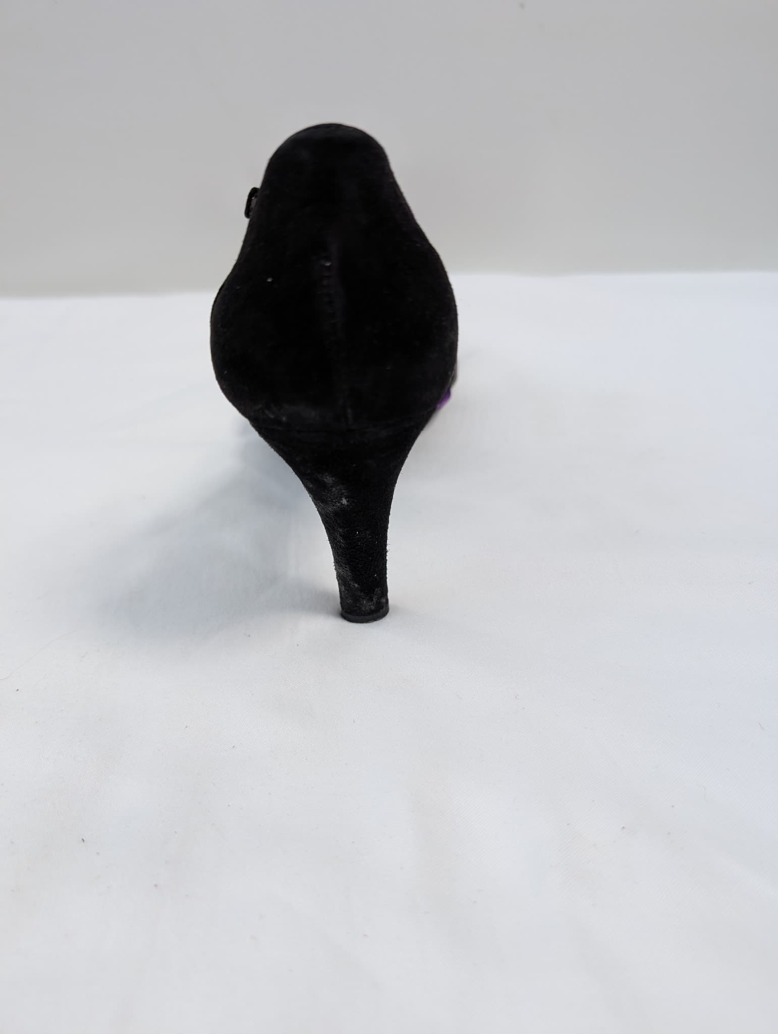 Nine West Velvet T-Strap Evening Heels Black Purple Silver Size 8.5 — photo 4 of 19
