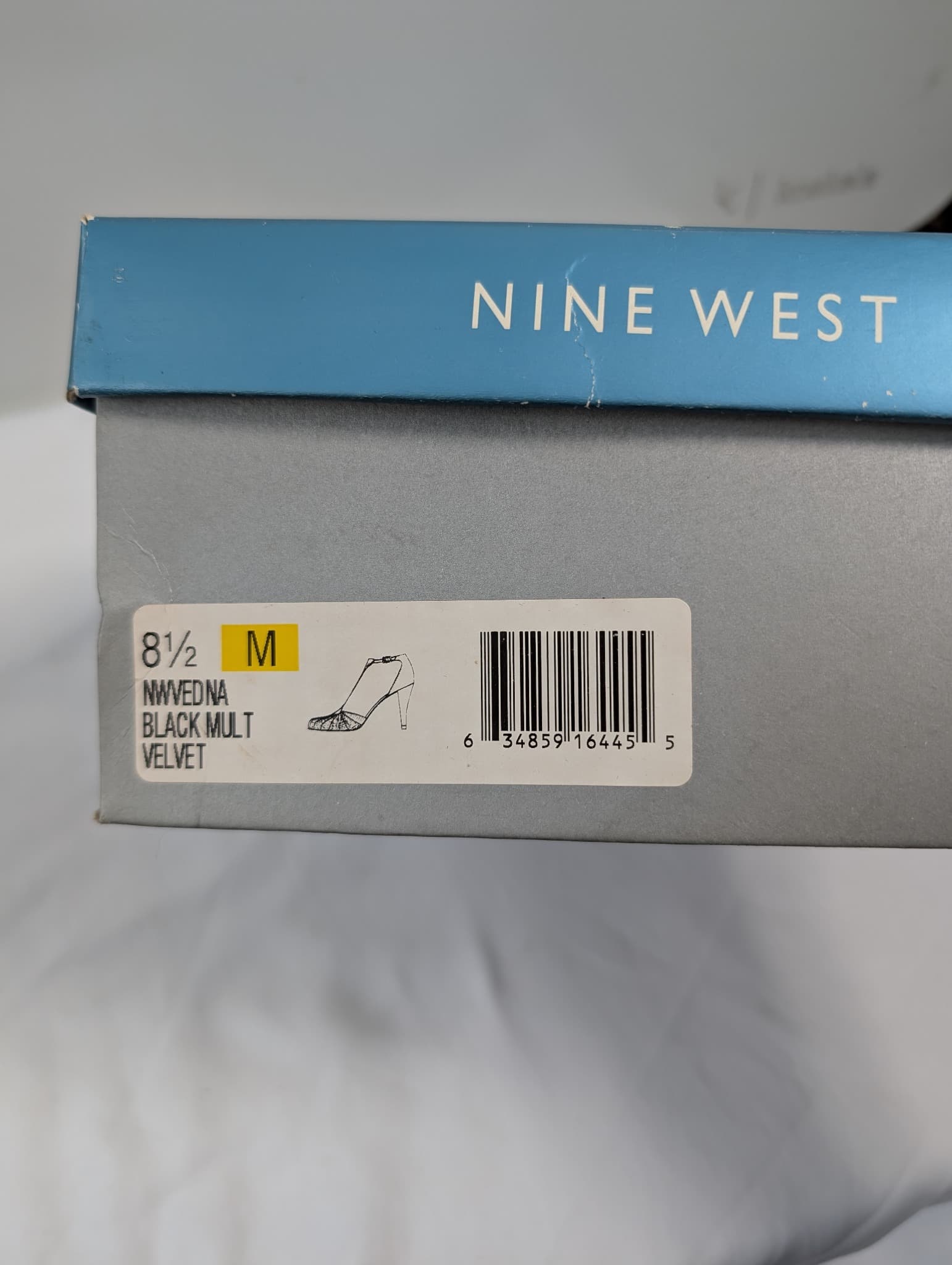 Nine West Velvet T-Strap Evening Heels Black Purple Silver Size 8.5 — photo 10 of 19
