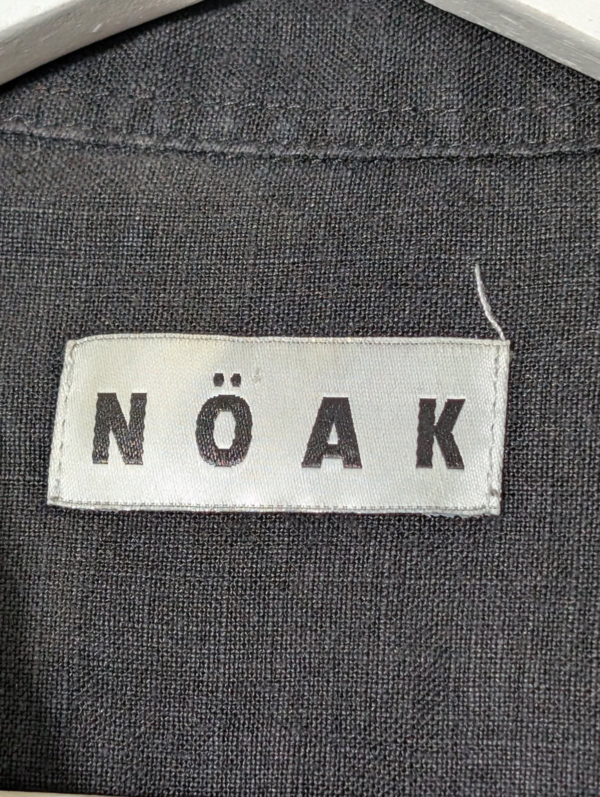 Noak London Quarter-Zip Linen Shirt Black Men's Long Sleeve — photo 4 of 4