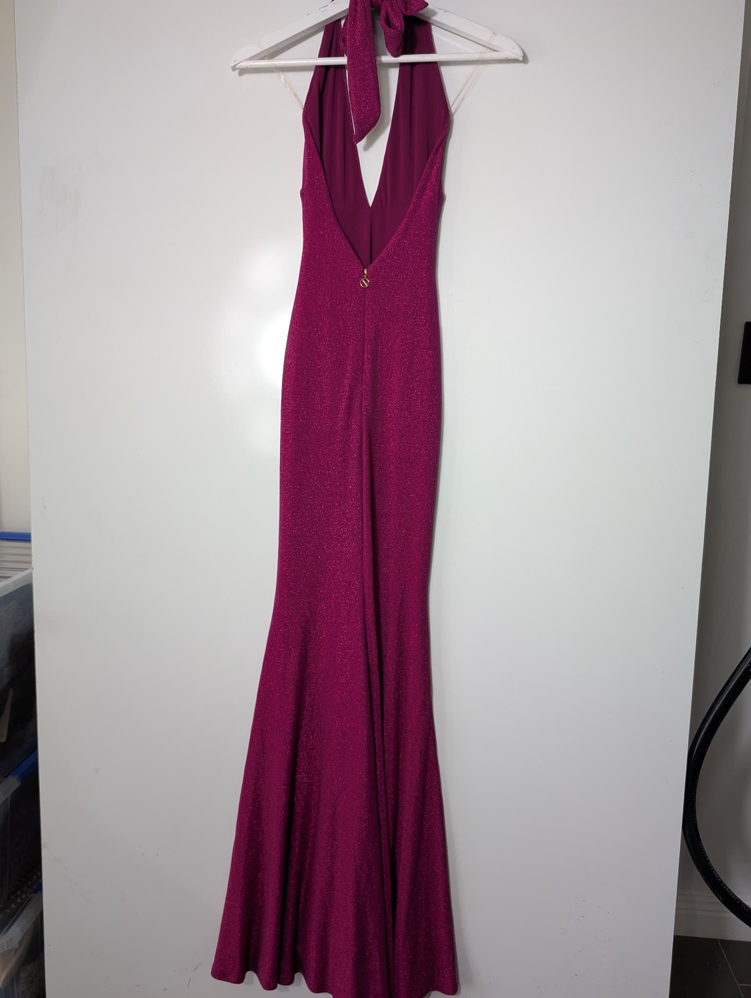 Nookie Glitter Halter Neck Maxi Dress Magenta Size S — photo 5 of 10