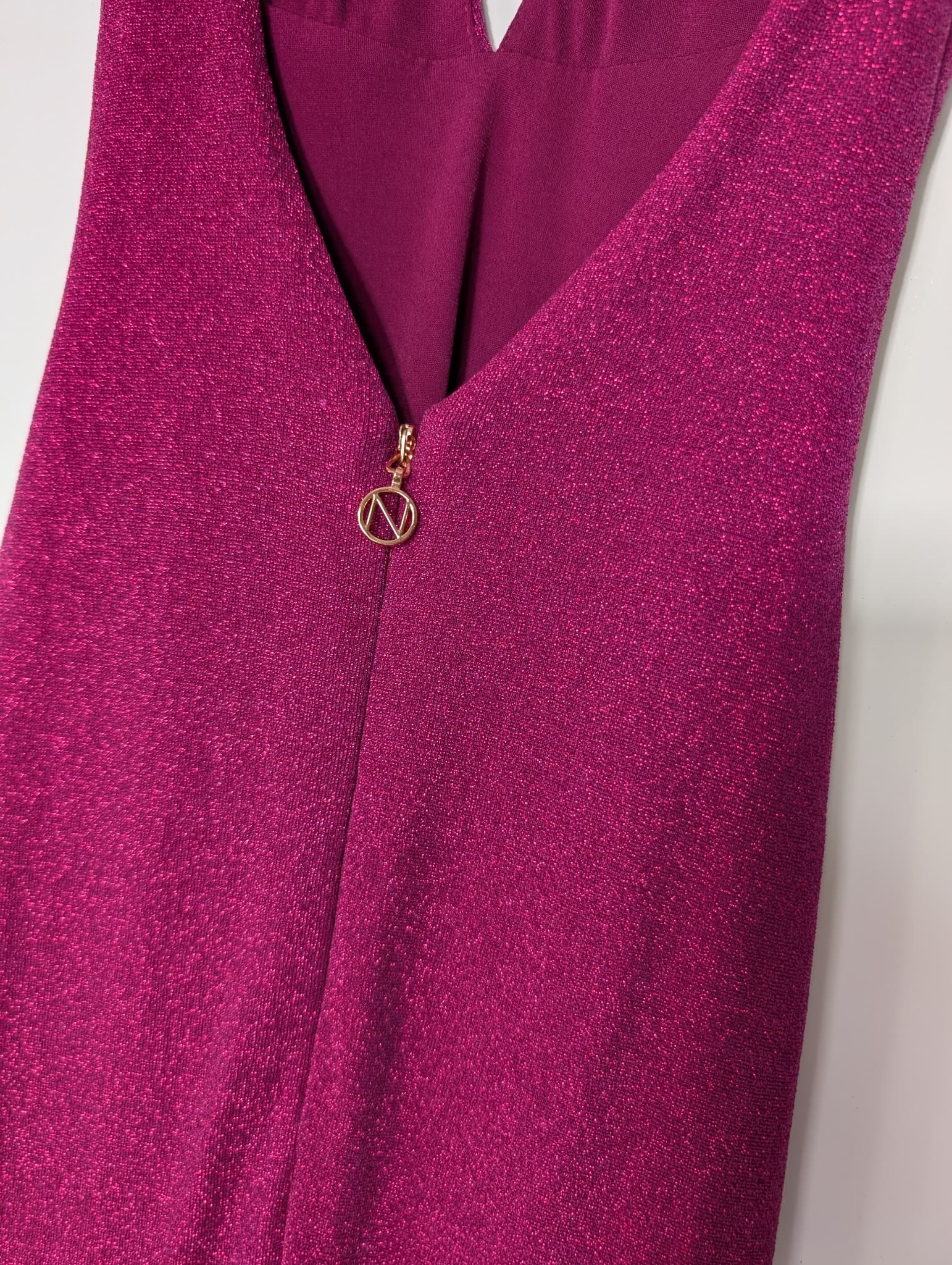 Nookie Glitter Halter Neck Maxi Dress Magenta Size S — photo 6 of 10