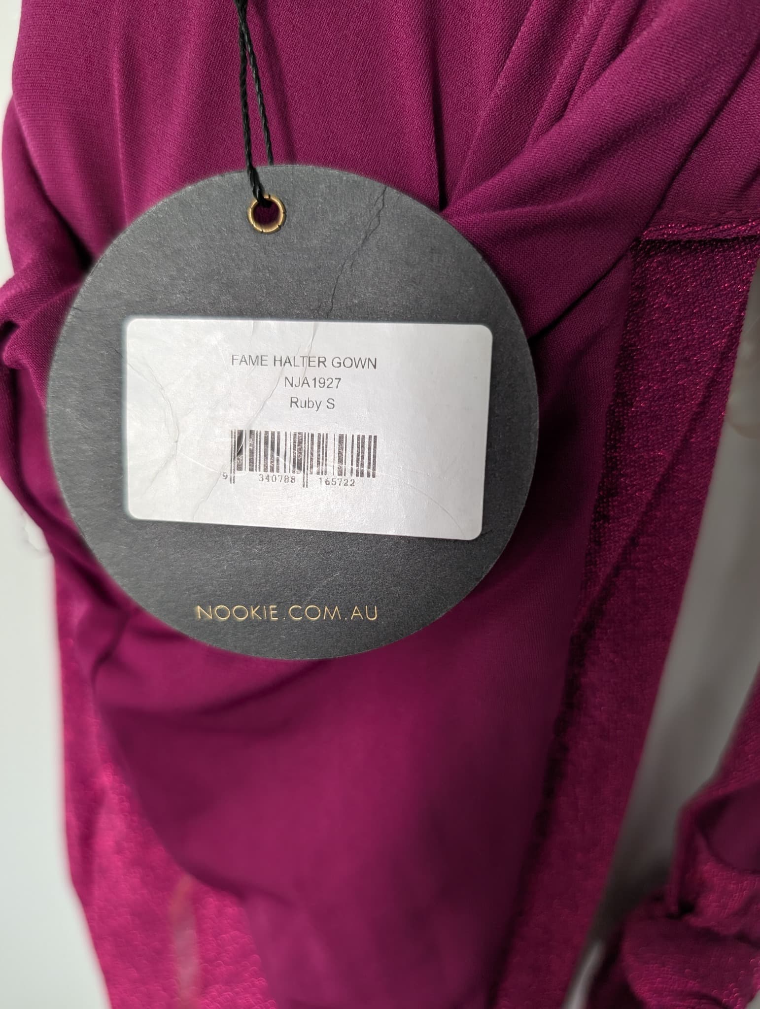 Nookie Glitter Halter Neck Maxi Dress Magenta Size S — photo 9 of 10
