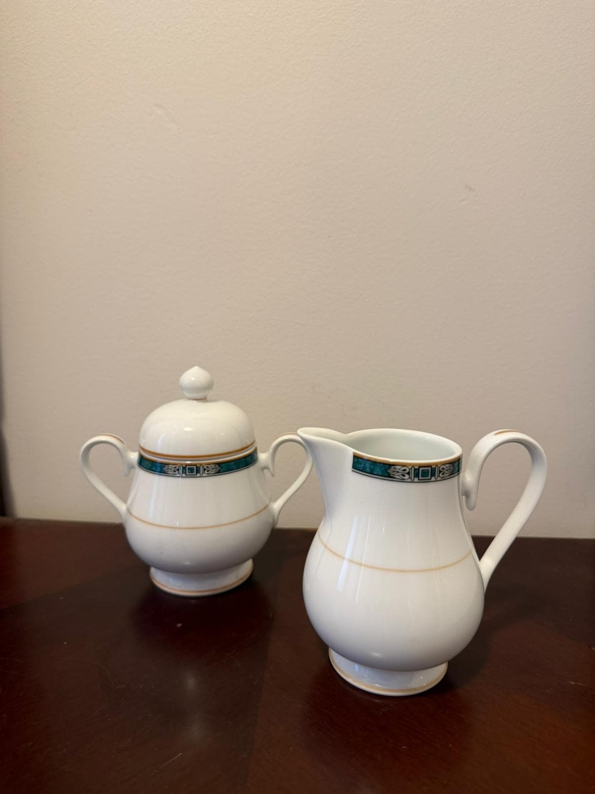 Noritake Legendary Creamer and Sugar Bowl Set Green 4139 — photo 2 of 5