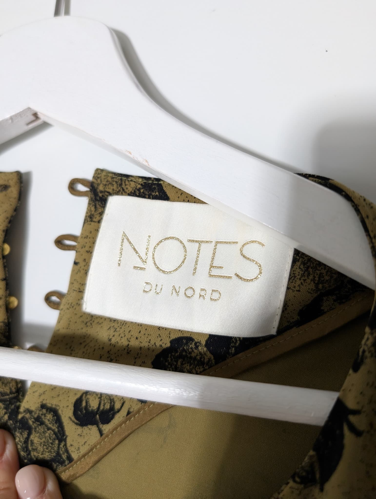 Notes du Nord Floral Cutout Midi Dress Olive Green Size 36 — photo 5 of 9
