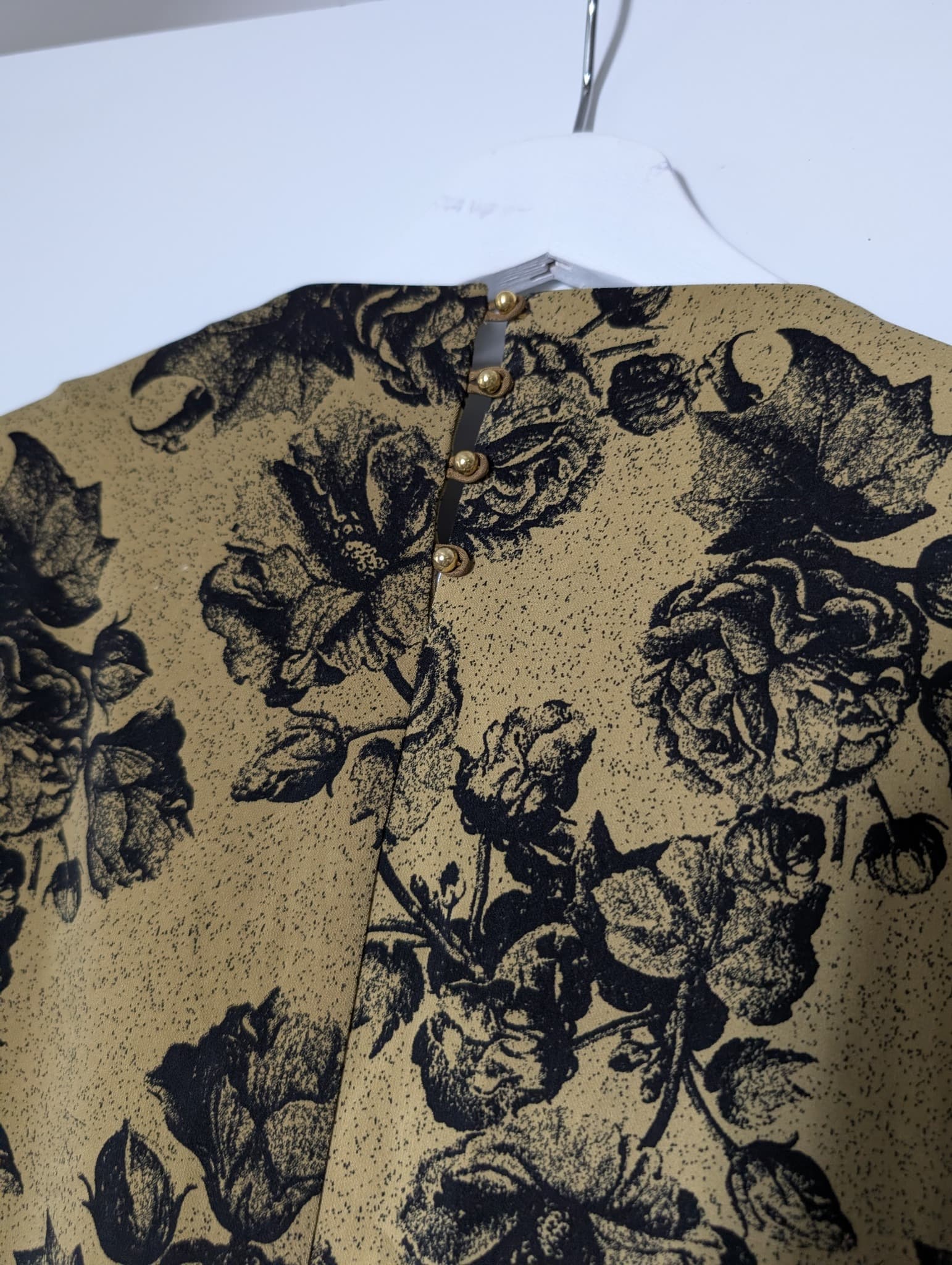 Notes du Nord Floral Cutout Midi Dress Olive Green Size 36 — photo 7 of 9