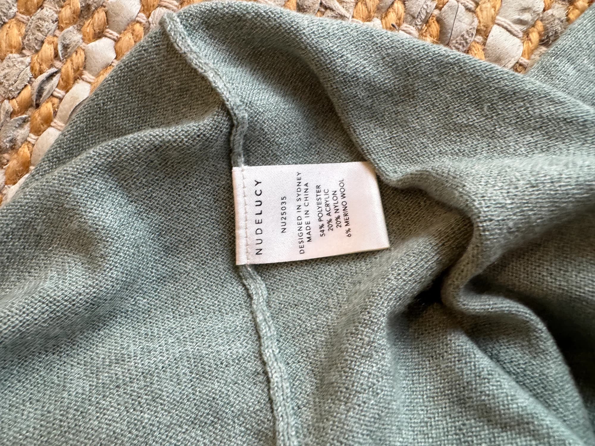 Nude Lucy Sage Green V-Neck Long Sleeve Knit Top Size S — photo 3 of 10