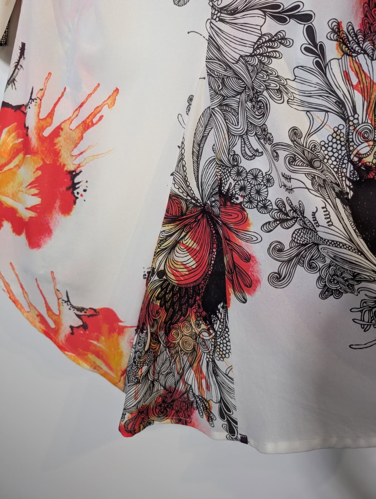 Obi New Zealand Abstract Floral Print Open Front Duster Cardigan - Size 16 — photo 2 of 7