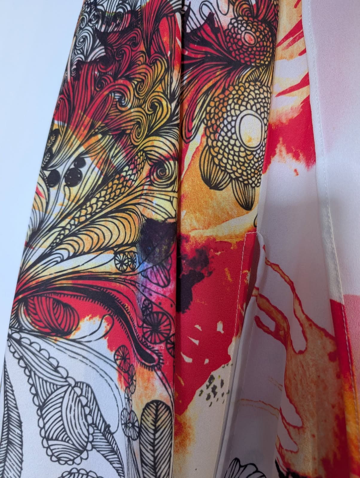 Obi New Zealand Abstract Floral Print Open Front Duster Cardigan - Size 16 — photo 3 of 7