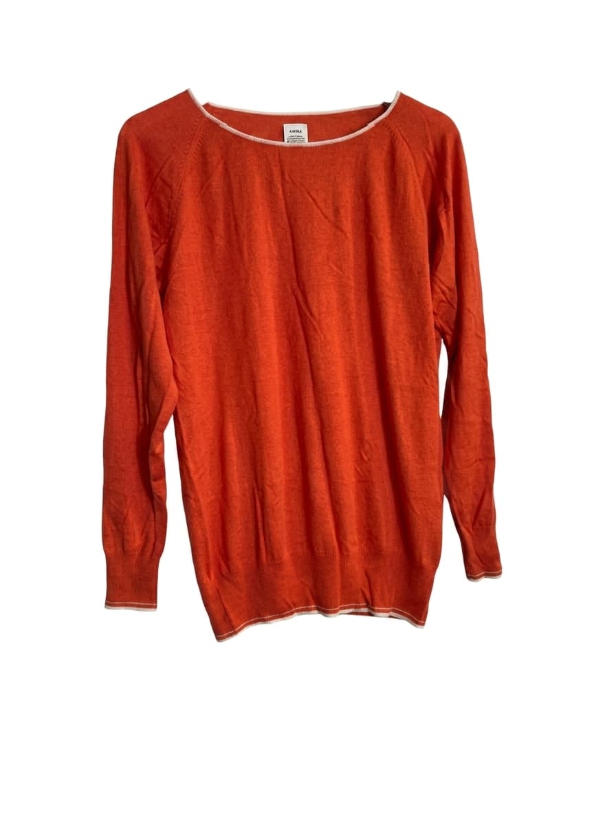 Olivia Graham Silk Cashmere Crewneck Sweater Orange Size S — photo 1 of 6