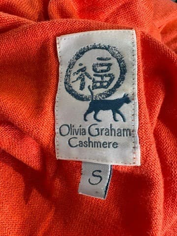 Olivia Graham Silk Cashmere Crewneck Sweater Orange Size S — photo 3 of 6