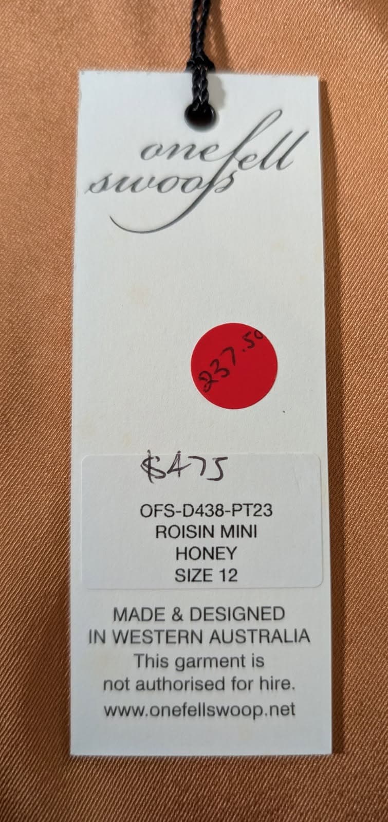 One Fell Swoop Roisin Mini Dress - Honey Size 12 — photo 5 of 6