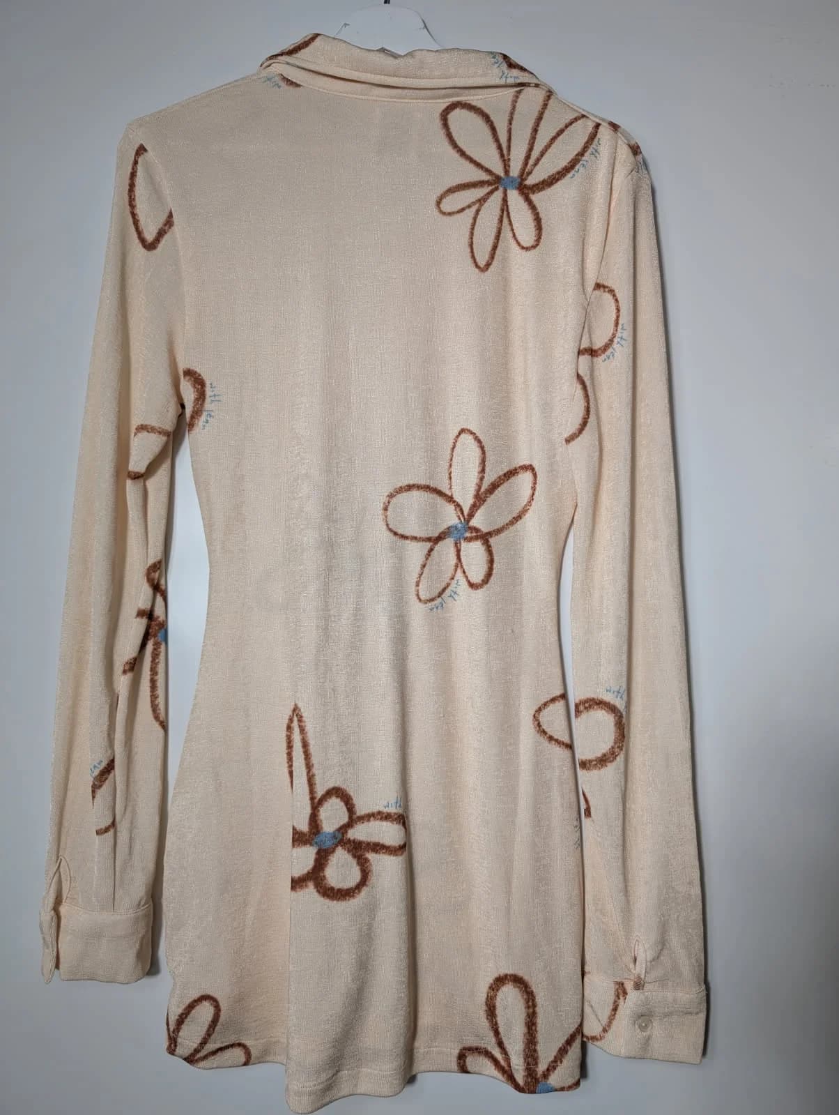 One Little Day Knit Dress Cream Floral Detail One Size — photo 3 of 5