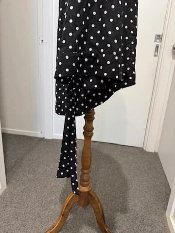 One Teaspoon Black and White Polka Dot Off-the-Shoulder Long Sleeve Top — photo 9 of 16