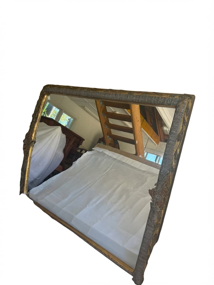 Ornate Gold Gilt Rectangular Wall Mirror Large Decorative Frame — photo 1 of 5