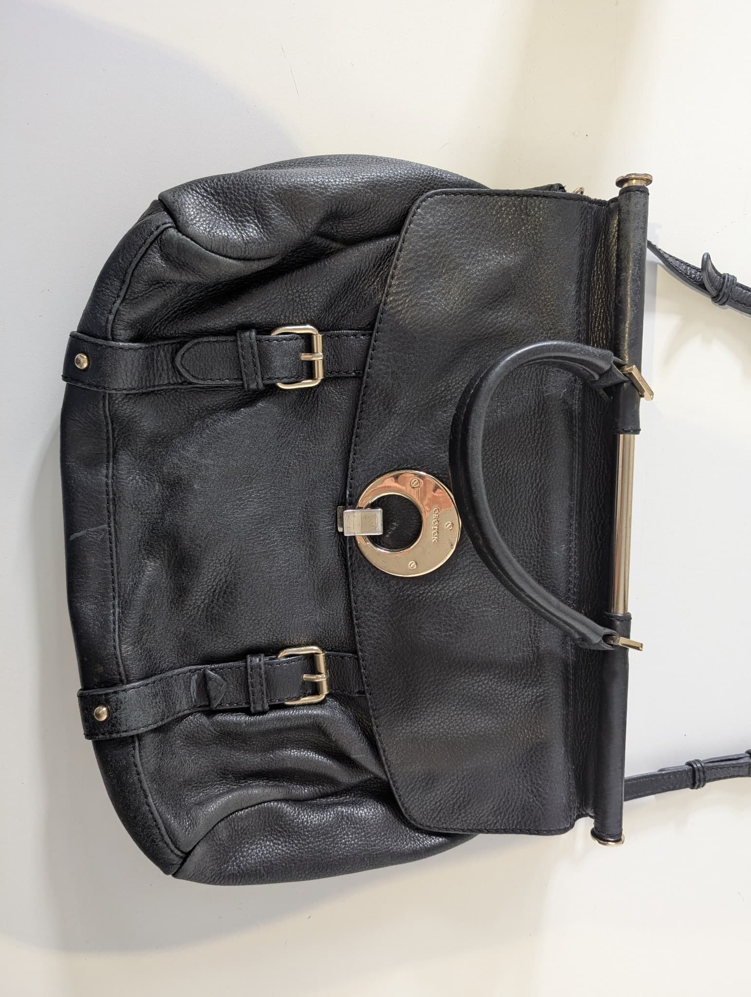 Oroton Leather Handbag Black Classic Crossbody — photo 3 of 8