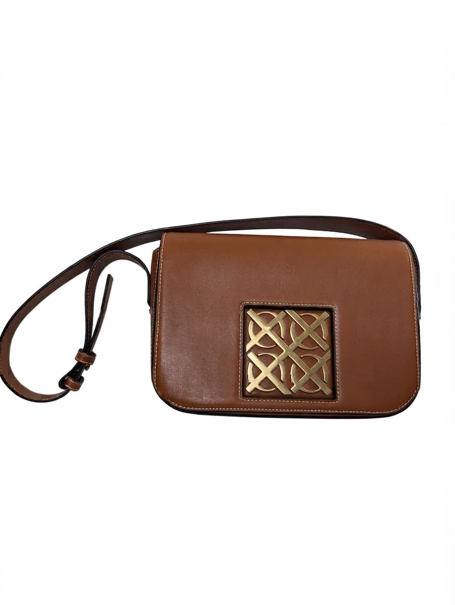 Oroton Leather Shoulder Bag Tan Gold Hardware — photo 1 of 9