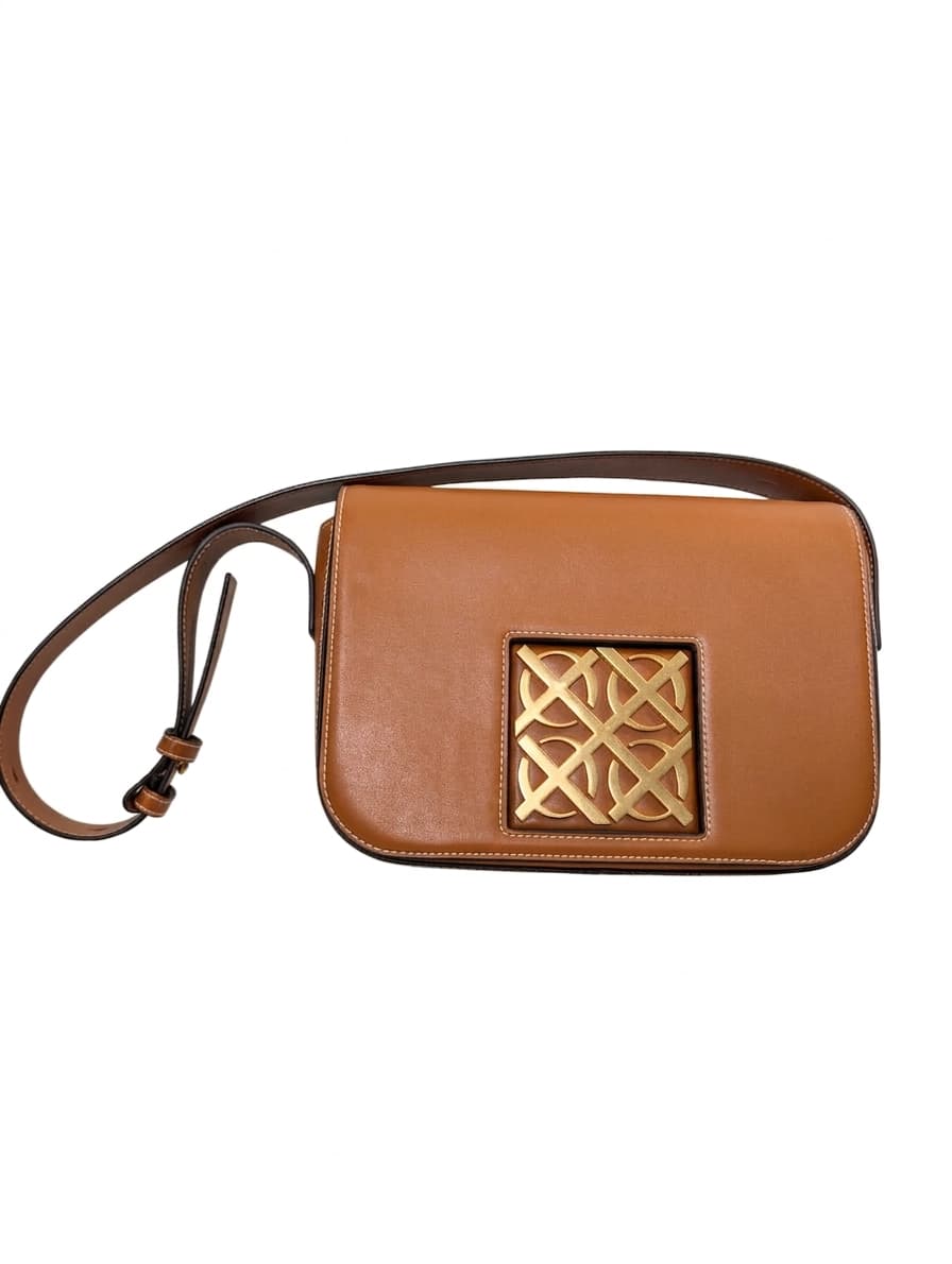 Oroton Leather Shoulder Bag - Tan with Gold Tone Hardware — photo 1 of 9