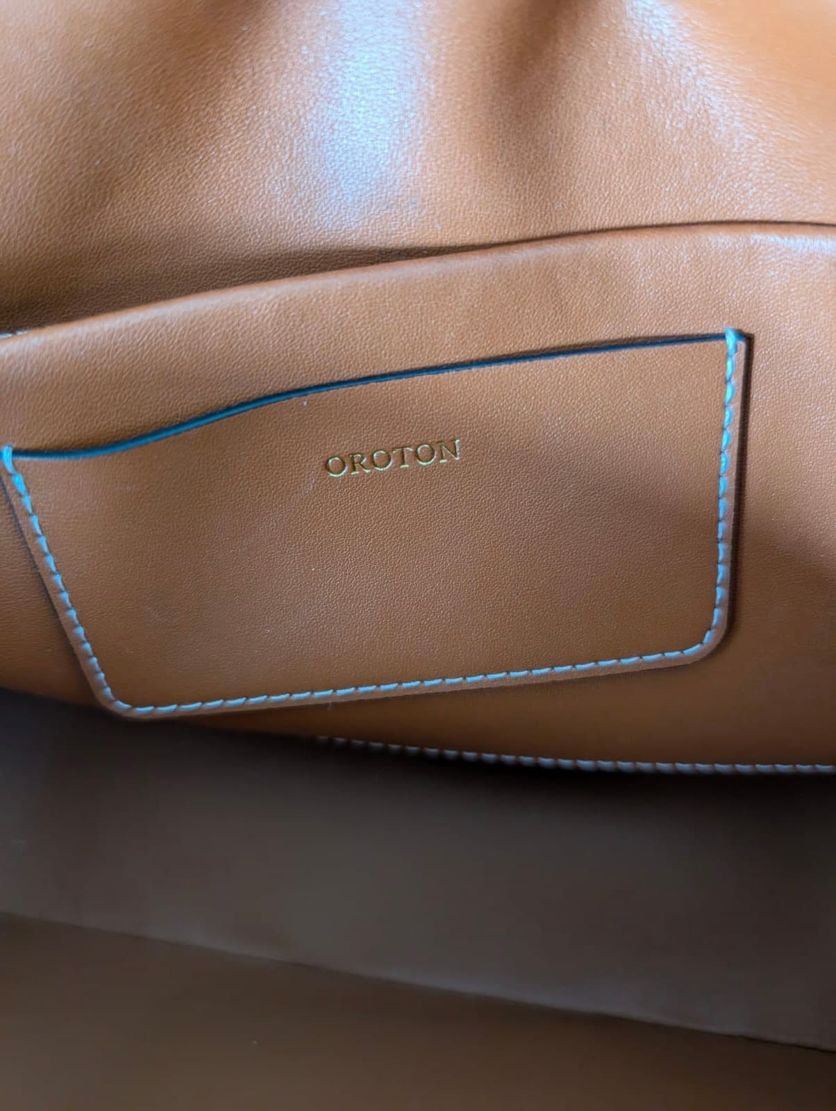 Oroton Leather Shoulder Bag - Tan with Gold Tone Hardware — photo 6 of 9