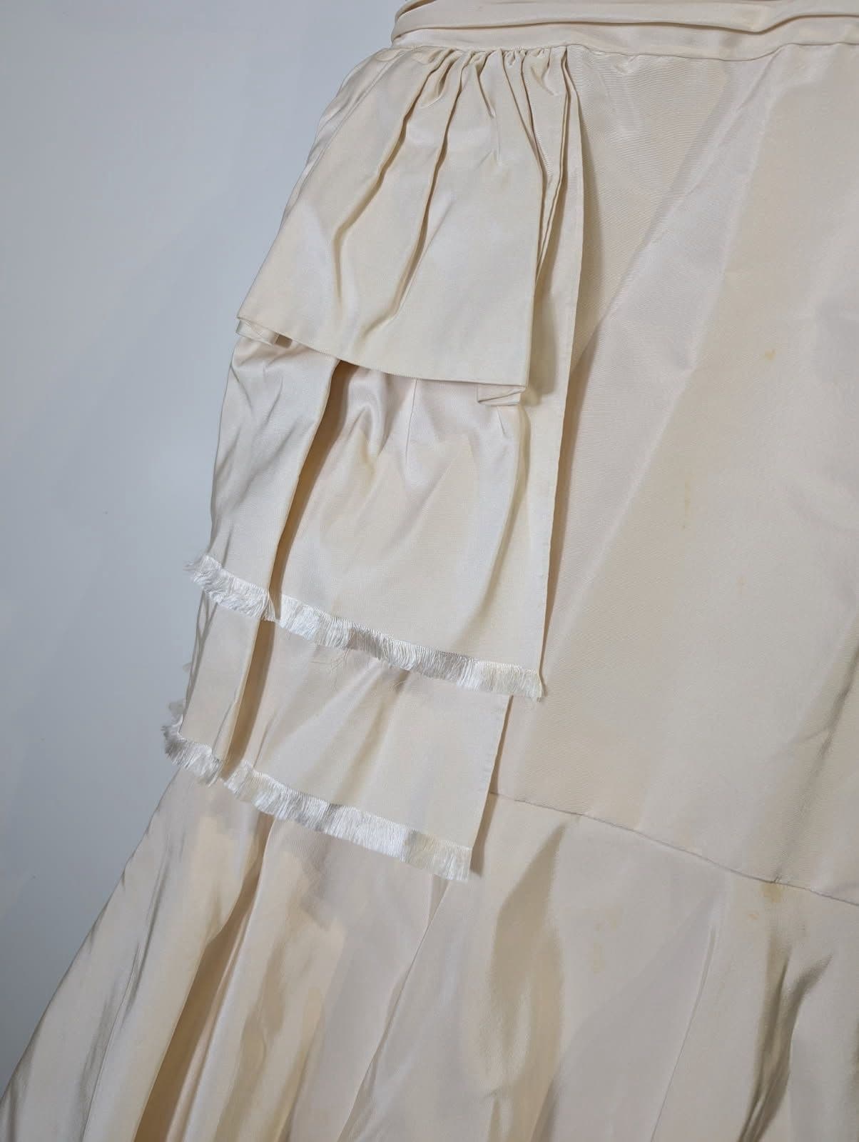 Oscar de la Renta Evening Gown Ivory Silk Taffeta US 10 — photo 3 of 8