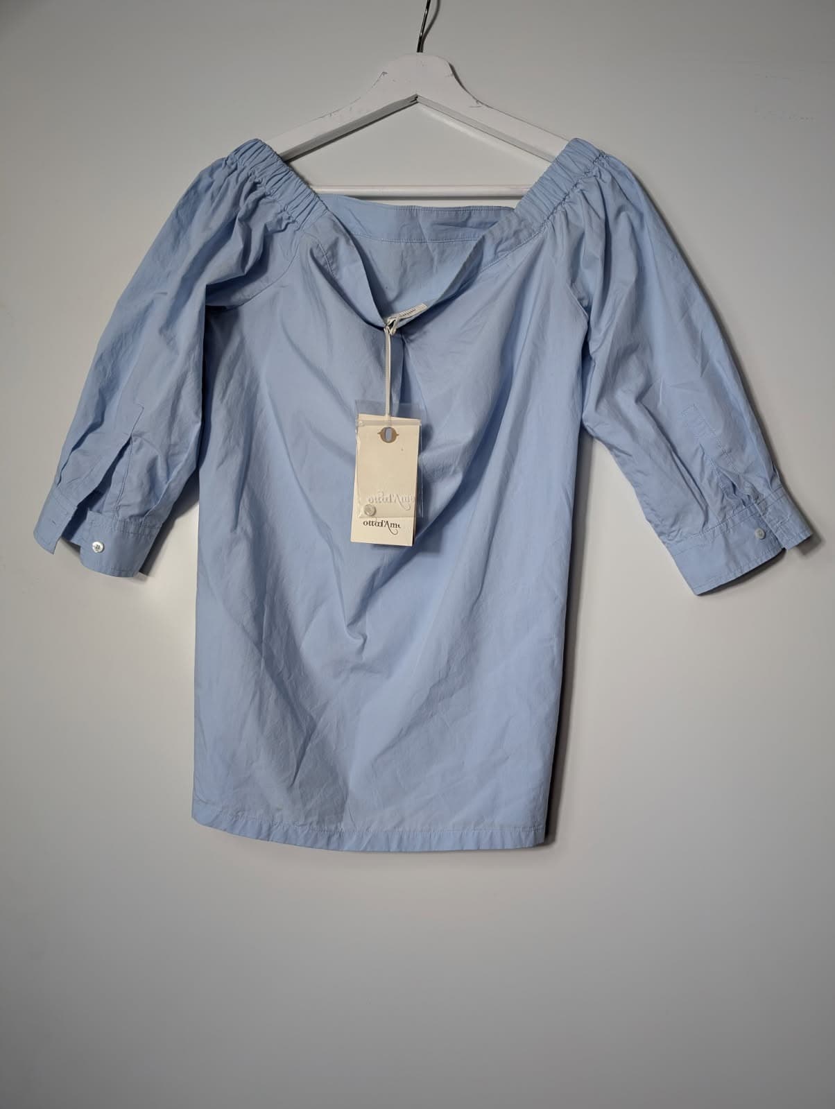 Ottod'Ame Off-The-Shoulder Poplin Blouse Light Blue IT 42 — photo 2 of 9