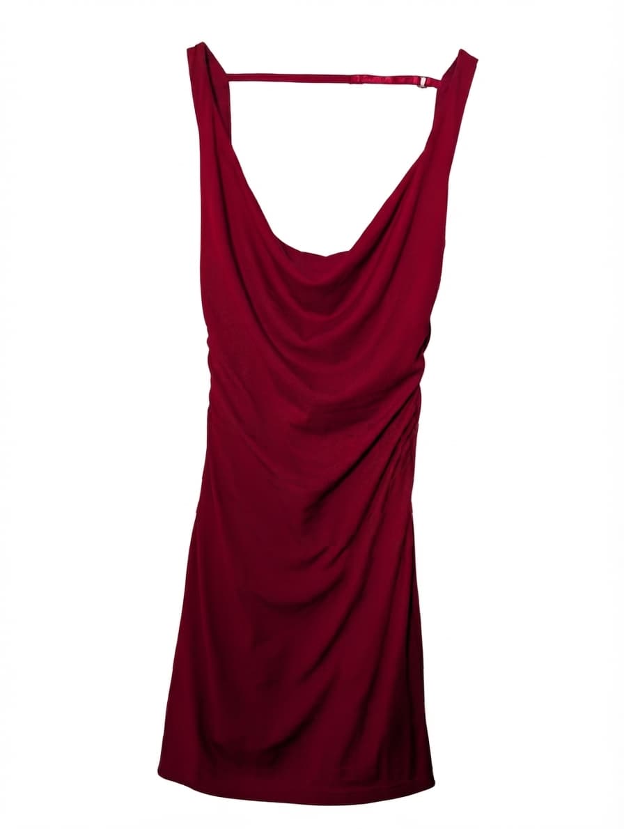 Ownley Marion Mini Dress Red Cowl Neck Ruched XS — photo 1 of 11