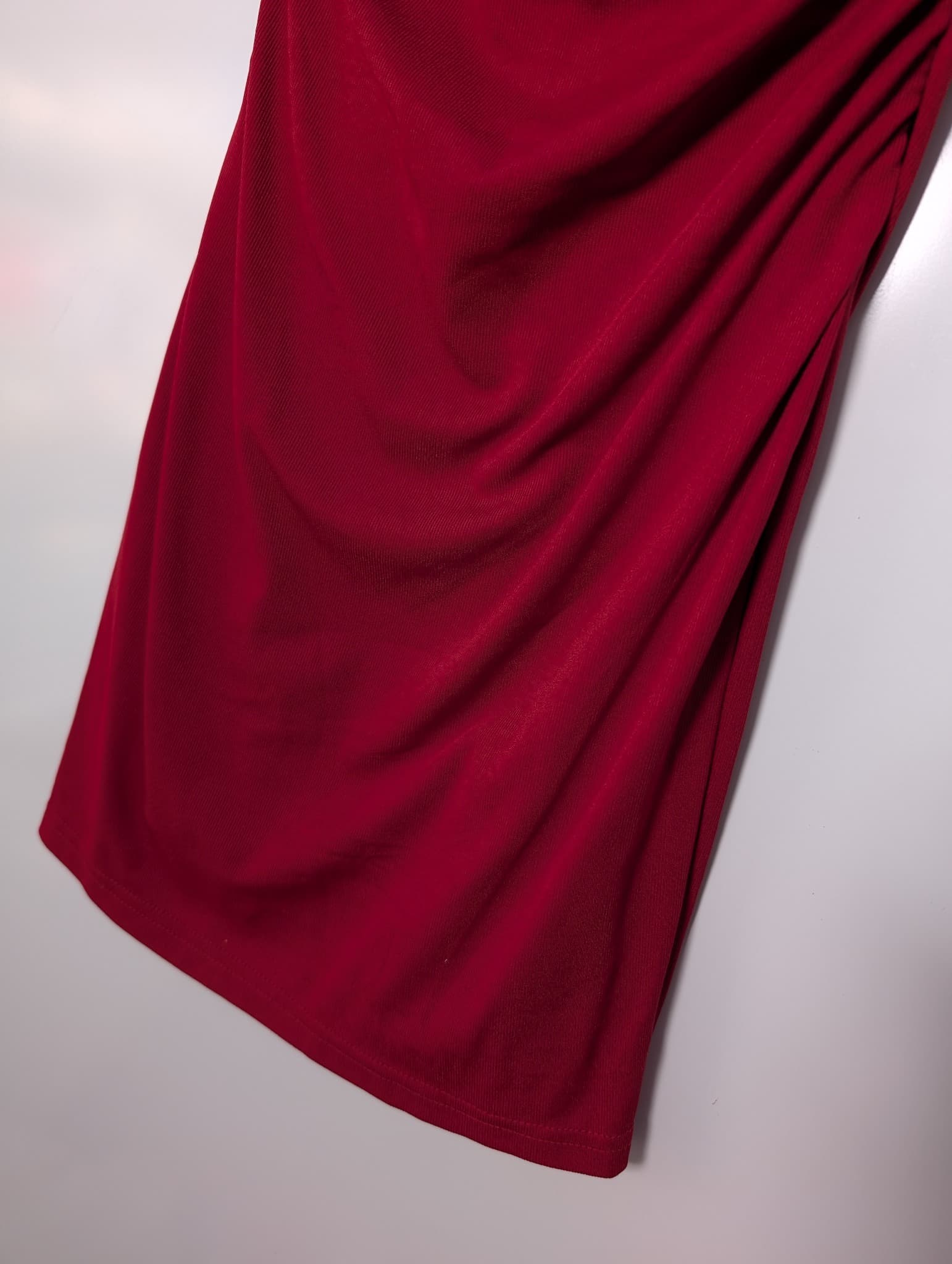 Ownley Marion Mini Dress Red Cowl Neck Ruched XS — photo 3 of 11