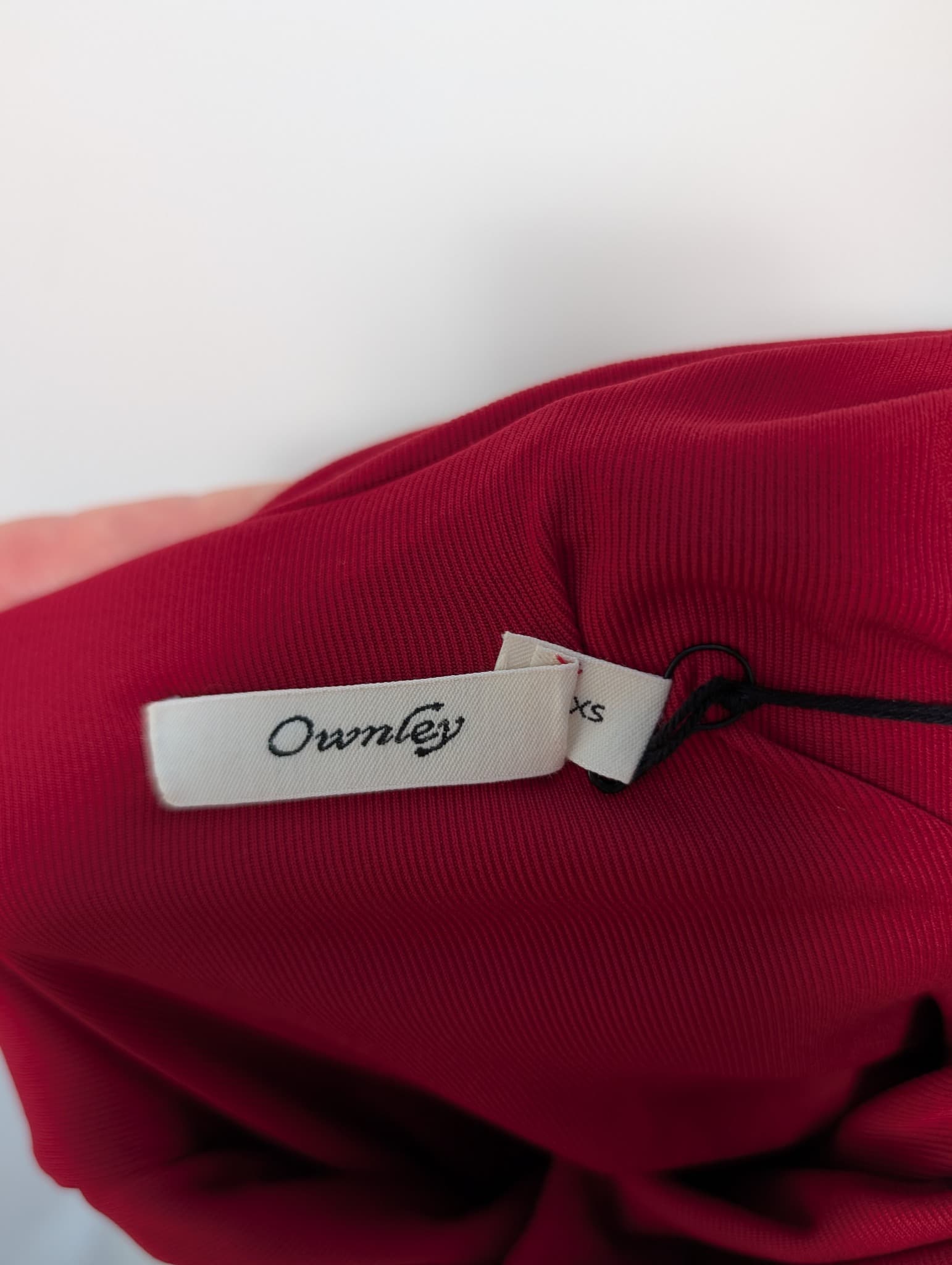 Ownley Marion Mini Dress Red Cowl Neck Ruched XS — photo 6 of 11
