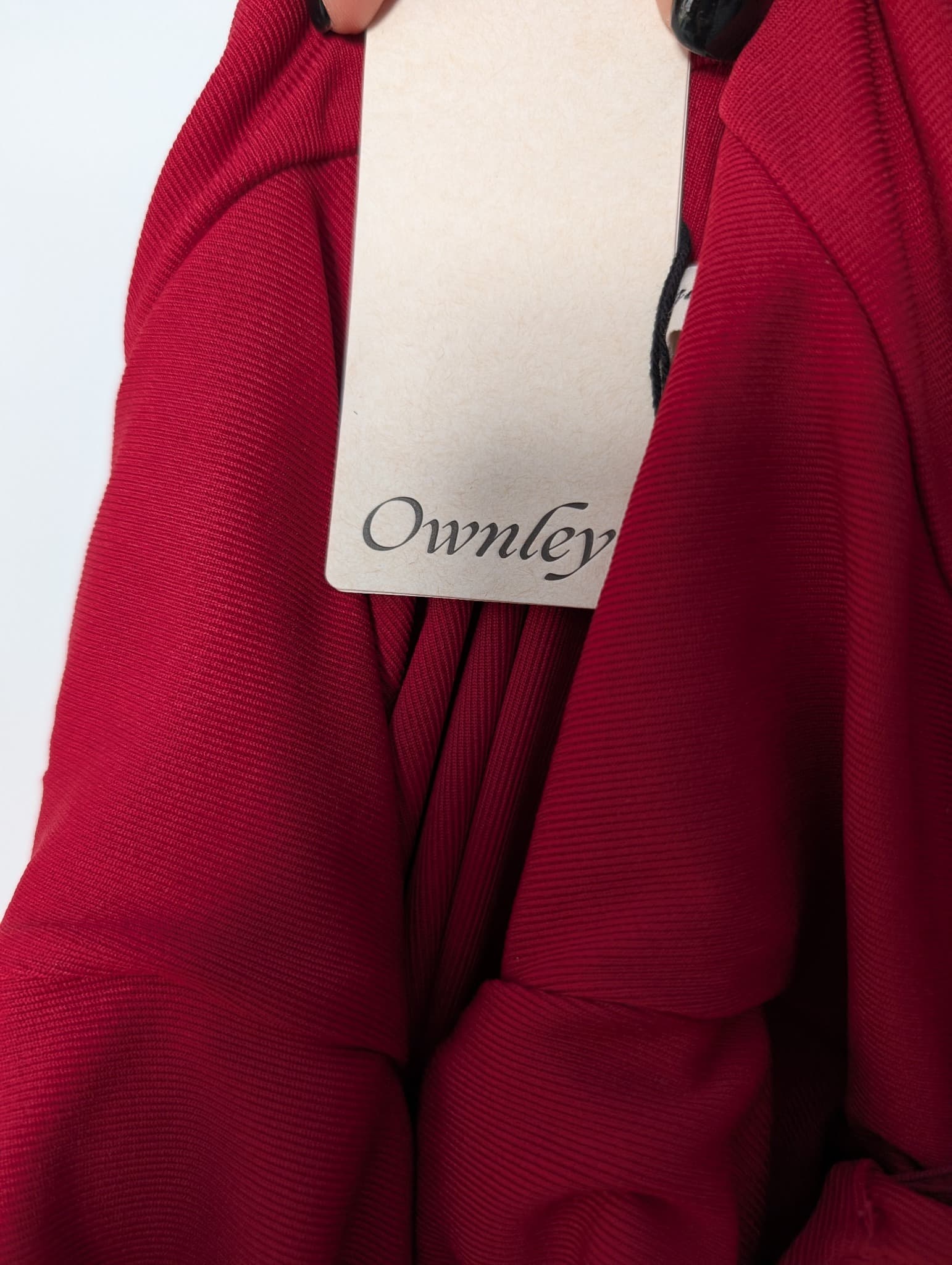 Ownley Marion Mini Dress Red Cowl Neck Ruched XS — photo 7 of 11
