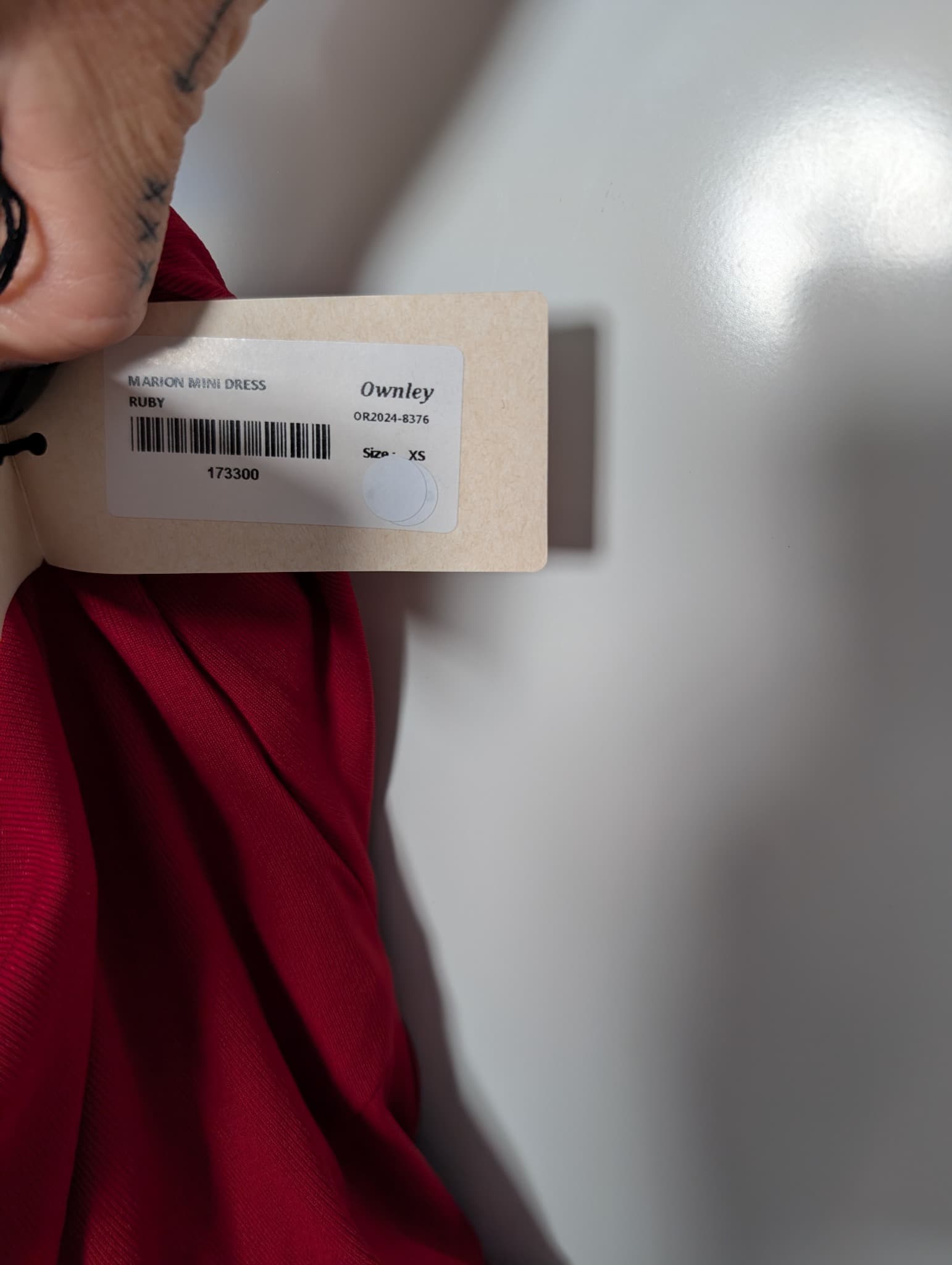 Ownley Marion Mini Dress Red Cowl Neck Ruched XS — photo 8 of 11