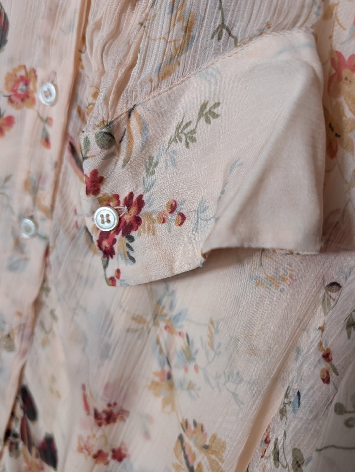 Pablo Gerard Darel Floral Sheer Button-Down Blouse Peach EU 38 — photo 3 of 7