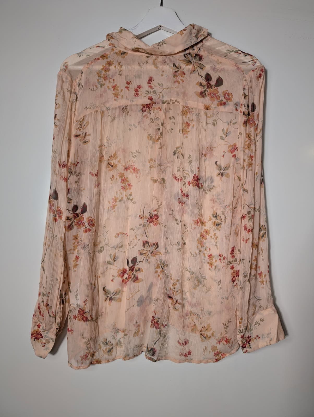 Pablo Gerard Darel Floral Sheer Button-Down Blouse Peach EU 38 — photo 4 of 7
