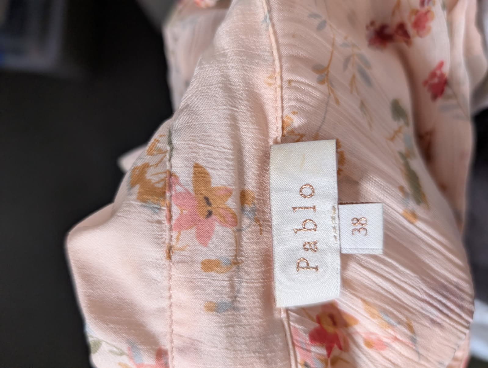 Pablo Gerard Darel Floral Sheer Button-Down Blouse Peach EU 38 — photo 5 of 7