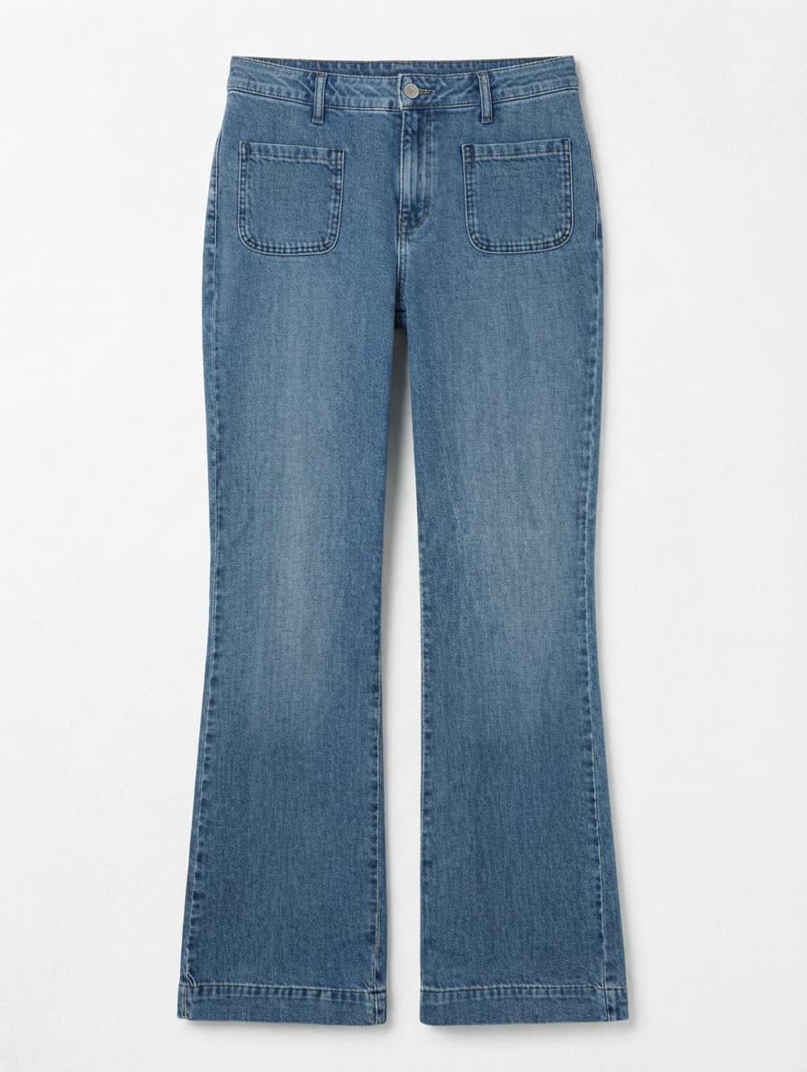 Pablo Women's Patch Pocket Flare Jeans Blue Denim Size 42 — photo 1 of 10