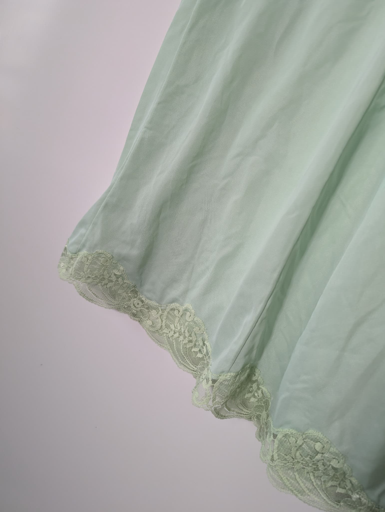 Palmers Vintage Slip Dress Mint Green Lace Trim Size 2 — photo 2 of 5