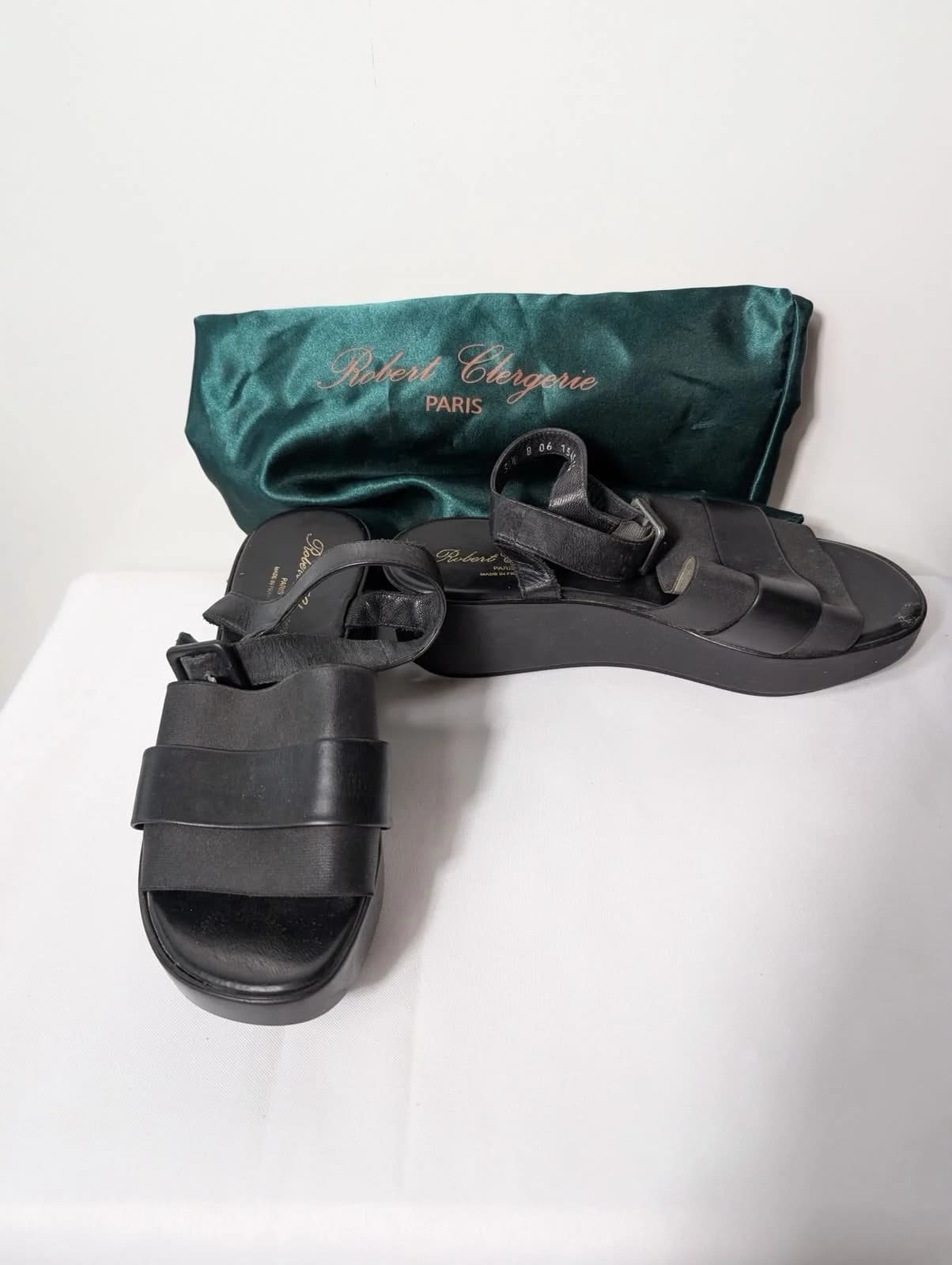 Paris Leather Platform Sandals Black — photo 3 of 5