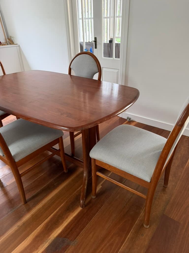 Parker Mid-Century Modern Teak Dining Table And 4 Chairs — photo 3 of 8