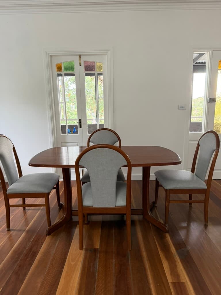 Parker Mid-Century Modern Teak Dining Table And 4 Chairs — photo 1 of 8