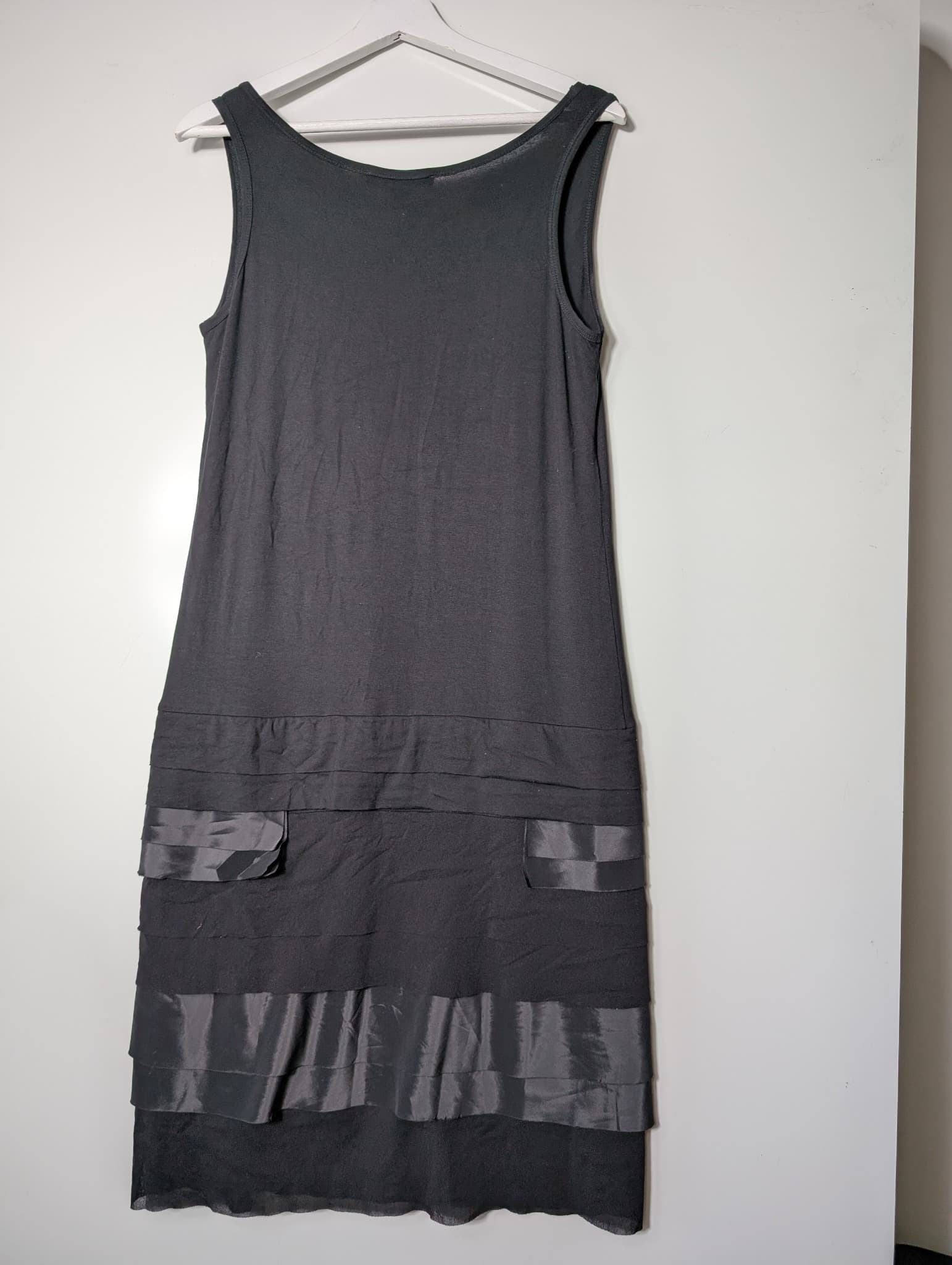 Paula Ryan Sleeveless Tiered Hem Dress Black Size M — photo 5 of 7