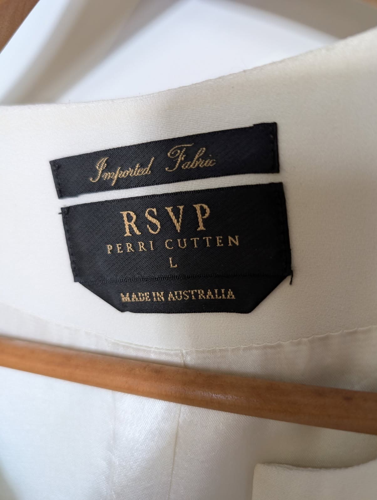 Perri Cutten RSVP White Open Front Coat - Size L — photo 5 of 5