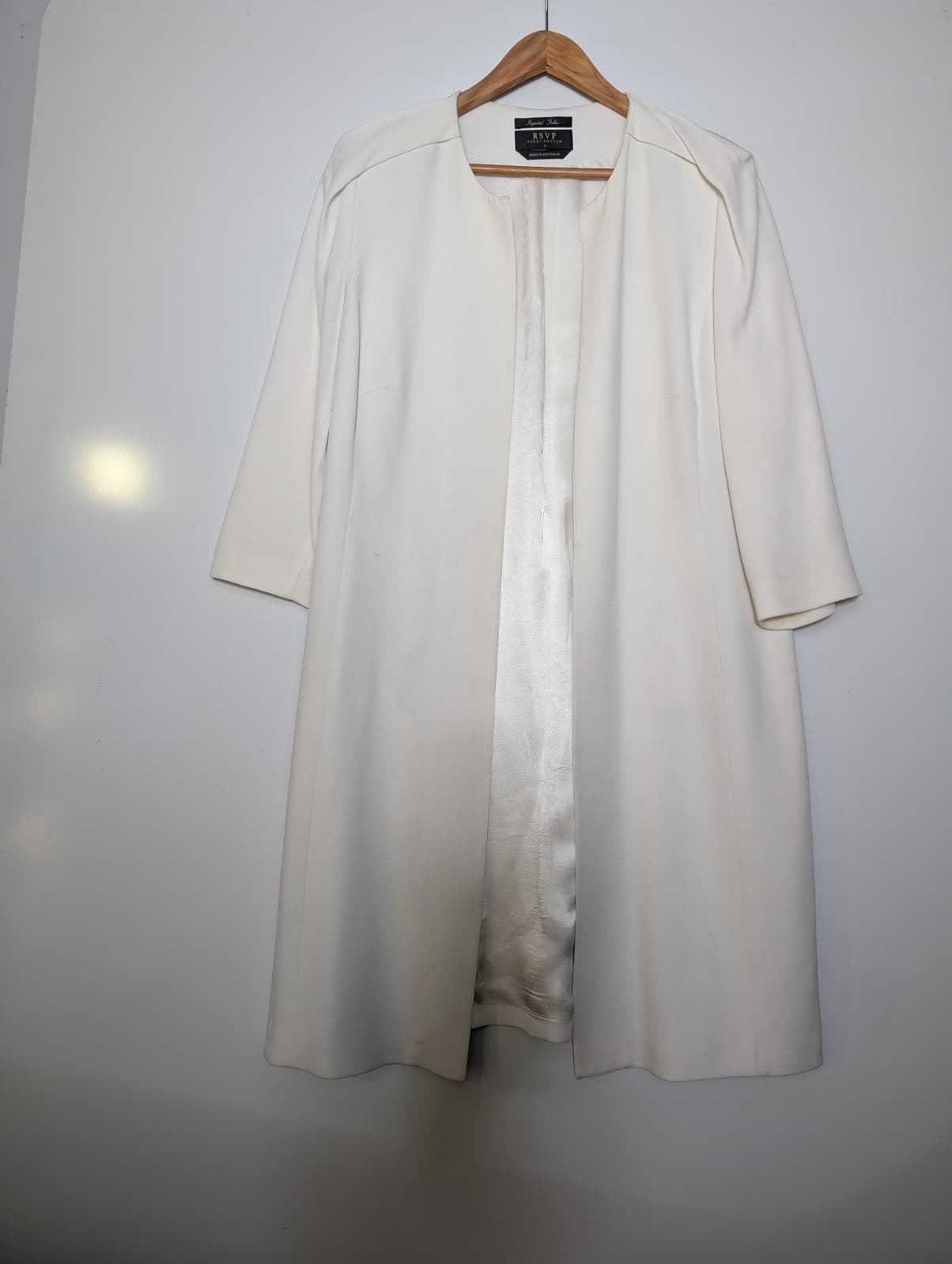 Perri Cutten RSVP White Open Front Coat - Size L — photo 1 of 5